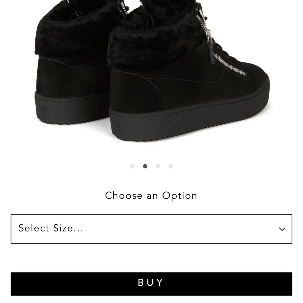 Giuseppe Zanotti Black Suede High-Top Sneakers with Silver Zippers - Picture 8 of 9